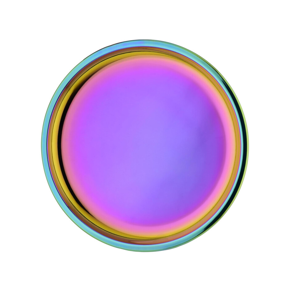 Stainless Steel Kids Plates - 9"""" Round Rainbow Toddler Plates Non Toxic Plate Bpa Free & Dishwasher Safe (Single) Ahimsa