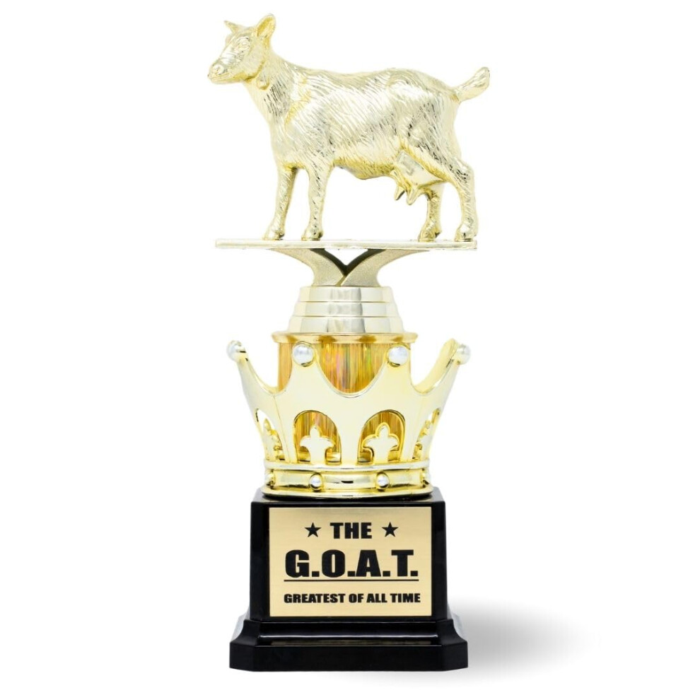 Trophée de chèvre - GOAT - Trophée humoristique du plus grand de tous les temps avec option de plaque personnalisée - Cadeau d'appréciation pour