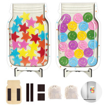2 pakke magnetisk bel?nning jarstjerne og smiley ansigt bel?nning krukke stjerne jar bel?nningssystem for b?rn god adf?rd hjem klassev?relsesansv