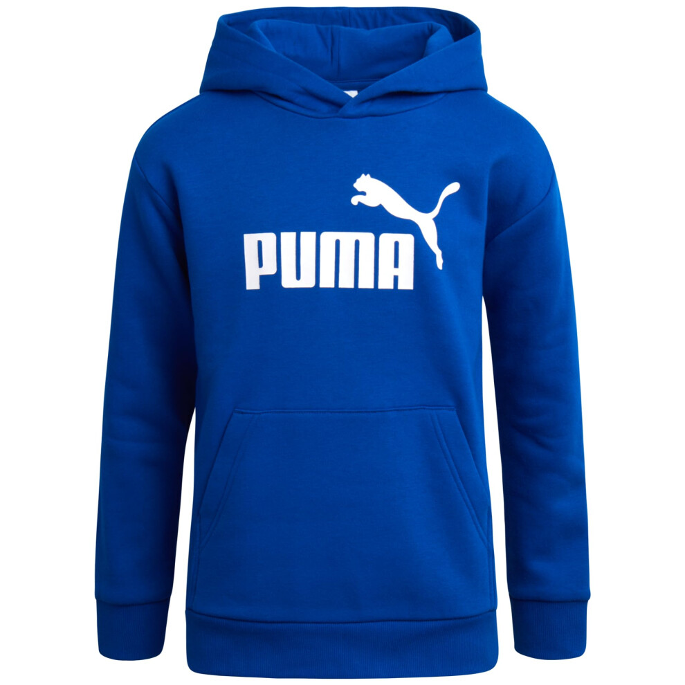 PUMA Boys' Athletic Hoodie - Fleece Pullover Hoodie Sweatshirt with Kangaroo Pockets - Fashion Hoodies for Boys (Sizes: 8-20)  Size 10-12  Royal Blue