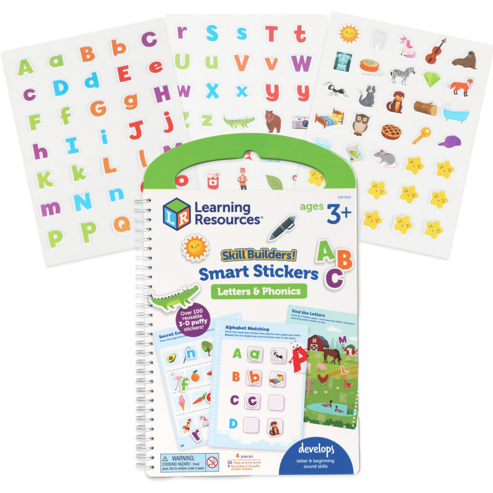 Learning Resources Adesivi Intelligenti Smart Stickers Lettere E Fonetica, Età 3+-image