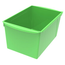 Storex Extragroßer Bücherbehälter, ineinandergreifender Kunststoff-Organizer für Heimbüro und Klassenzimmer, Grün, 1er-Pack (71133C06C)