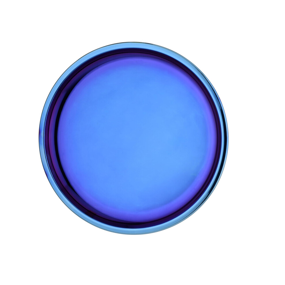 Stainless Steel Kids Plates - 9"""" Round Toddler Plates Non Toxic Plate Bpa Free & Dishwasher Safe (Single) Blue Ahimsa