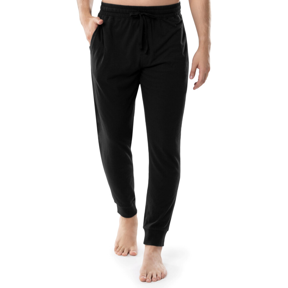 Fruit of the Loom Men's Jersey Knit Jogger Sleep Pant (1 and 2 Packs)  Black  2X Tall