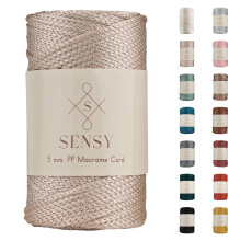Sensy Premium 5mm 104 Yards Polyester Rope 100% Polypropylene Cord Macrame Cord 5mm Crochet Bag Cord Macrame Rope Crochet Thread Gift for Knitter (Lat