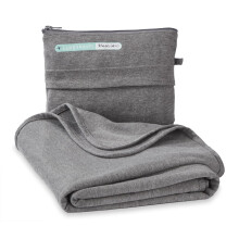 SAGEFINDS Airplane Travel Blanket | Compact Throw Blanket for Camping and Hiking | Converts into a Pillow | Travel Gift | Soft Jersey Knit | Fits in B