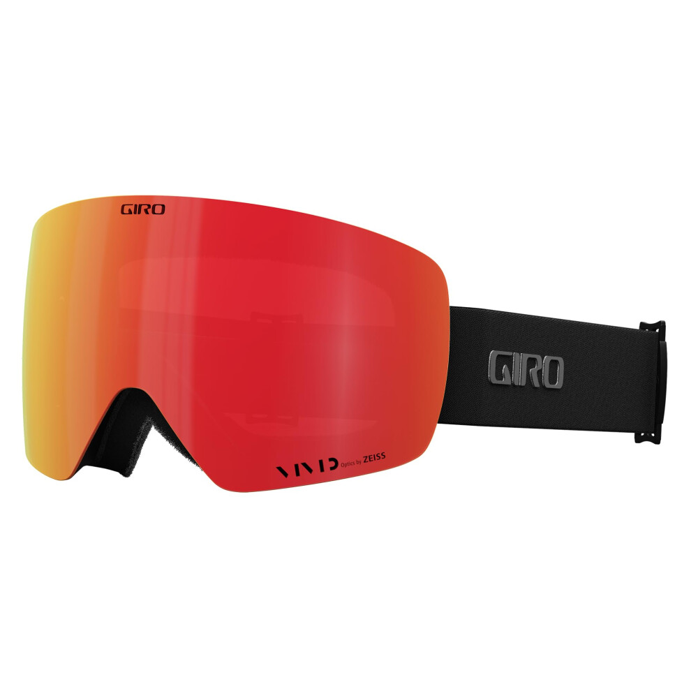 Giro Contour Ski Goggles - Snowboard Goggles For Men And Women - Indicator Strap With Vivid Ember/Vivid Infrared Lenses Black/White