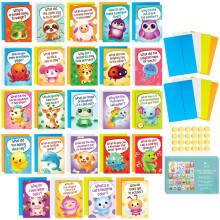24 lustige Notizkarten mit Tierwitzen ohne Wiederholungen 4,5 x 6,25. Humorvolle Ich denke an dich-Karten in groen Mengen fr Kinder, Enkel