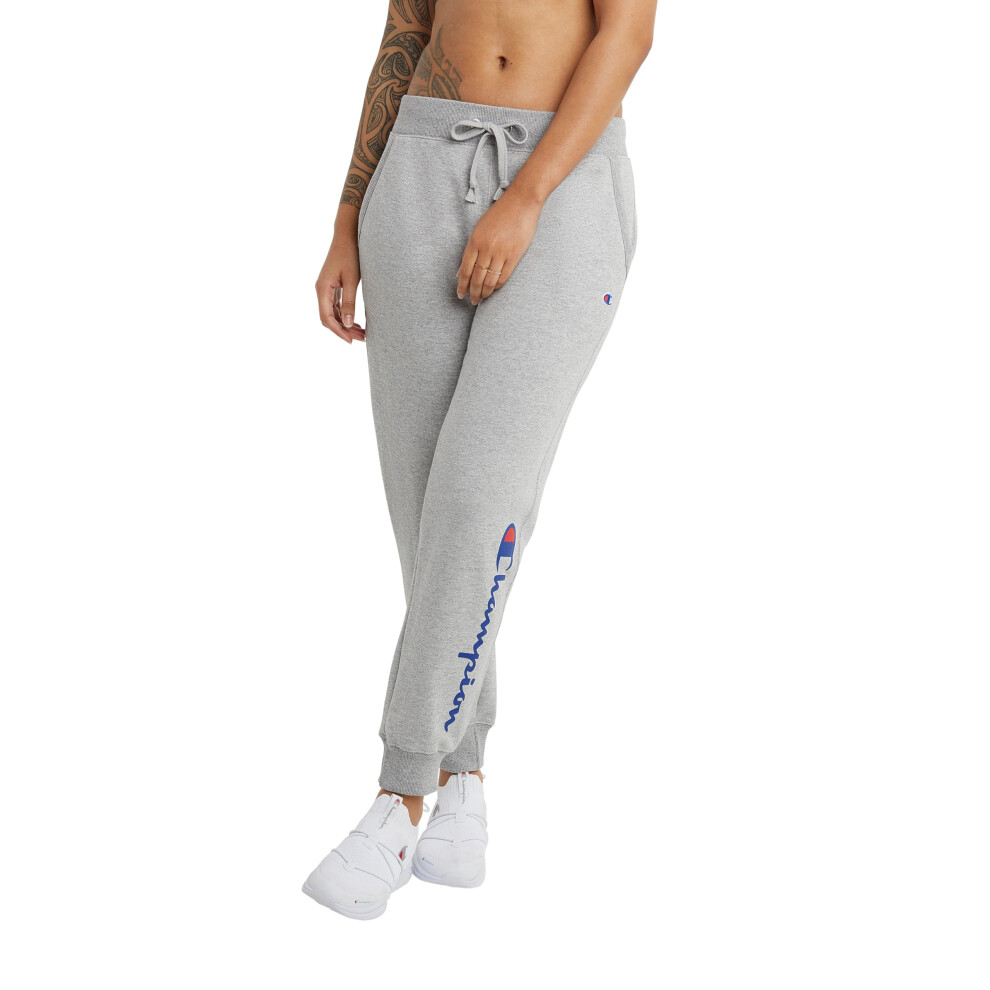 Champion womens Powerblend Jogger  Script Logo Pants  Oxford Gray-y07459  Large US