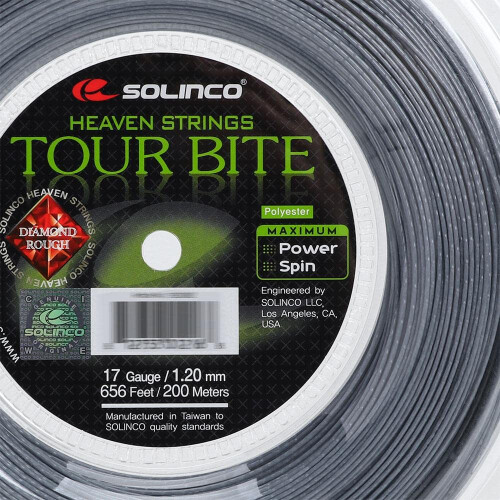 Solinco Tour Bite Diamond Rough (17-1.20mm) String Reel (Silver) 1