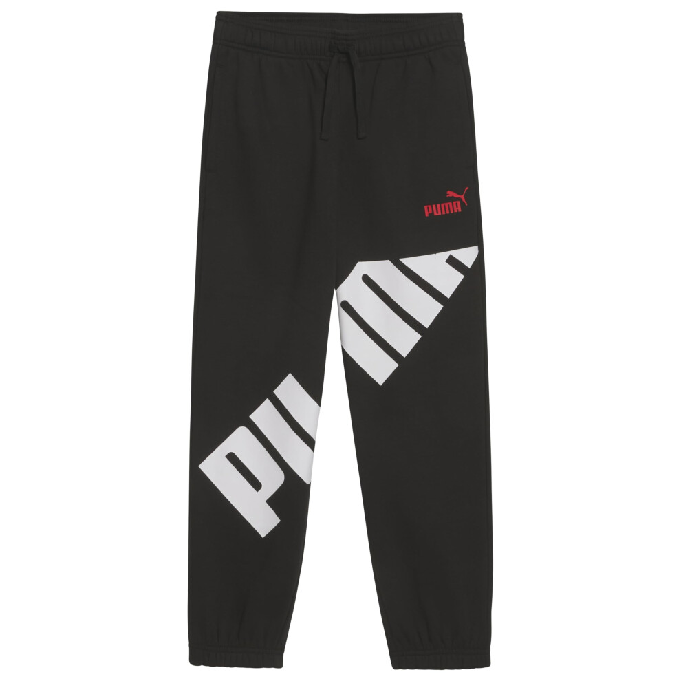 PUMA Boys' Core Logo Jogger  Side Seam Pockets  Elastic Waistband  Pull On Pant  Black  L
