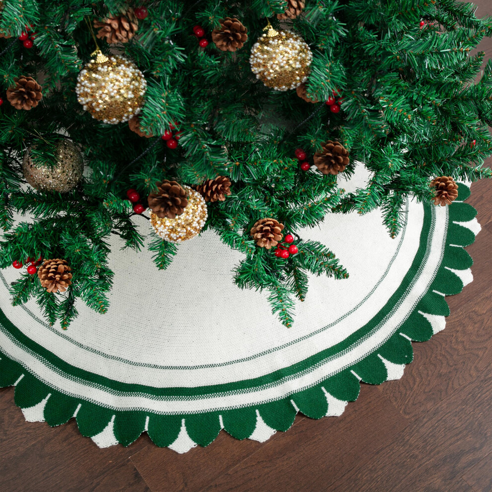 Mr. Pen Christmas Tree Skirt - 48 Inch Knitted Xmas Tree Skirt-image-OPC-PGS8XC2-NEW