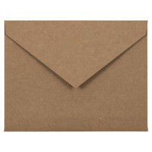 JAM PAPER A2 V-läpäiset kutsukuoret - 4 3/8 x 5 3/4 - ruskea voimapaperikassi kierrätetty - 100/pakkaus
