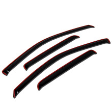 TuningPros WV-070 In-Channel Windows Visor Deflector Rain Guard Dark Smoke 4-Pc Set