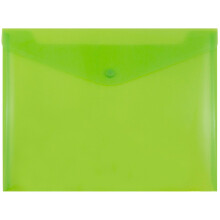 Buste in plastica in jam di carta con chiusura a scatto - Opuscolo di lettere - 9 3/4 x 13 - verde lime - 12/pacchetto