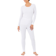 Fruit of the Loom Dames Micro Waffle Premium Thermo Set, Wit, 2X