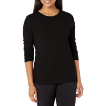 Maglietta intima termica premium Micro Waffle da donna di Fruit of the Loom Nera/Nera 2X