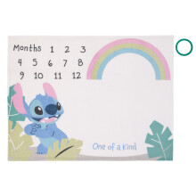 Disney Stitch Blue Teal Lime Pink e White One Tarone Soperbory ??Photo Op Milestone Baby Coperta