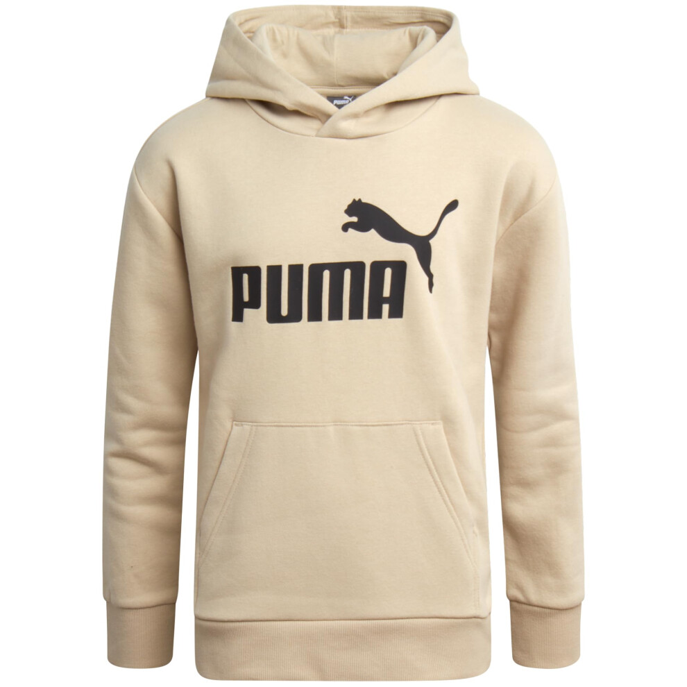 PUMA Boys' Athletic Hoodie - Fleece Pullover Hoodie Sweatshirt with Kangaroo Pockets - Fashion Hoodies for Boys (Sizes: 8-20)  Size 14-16  Light Beige