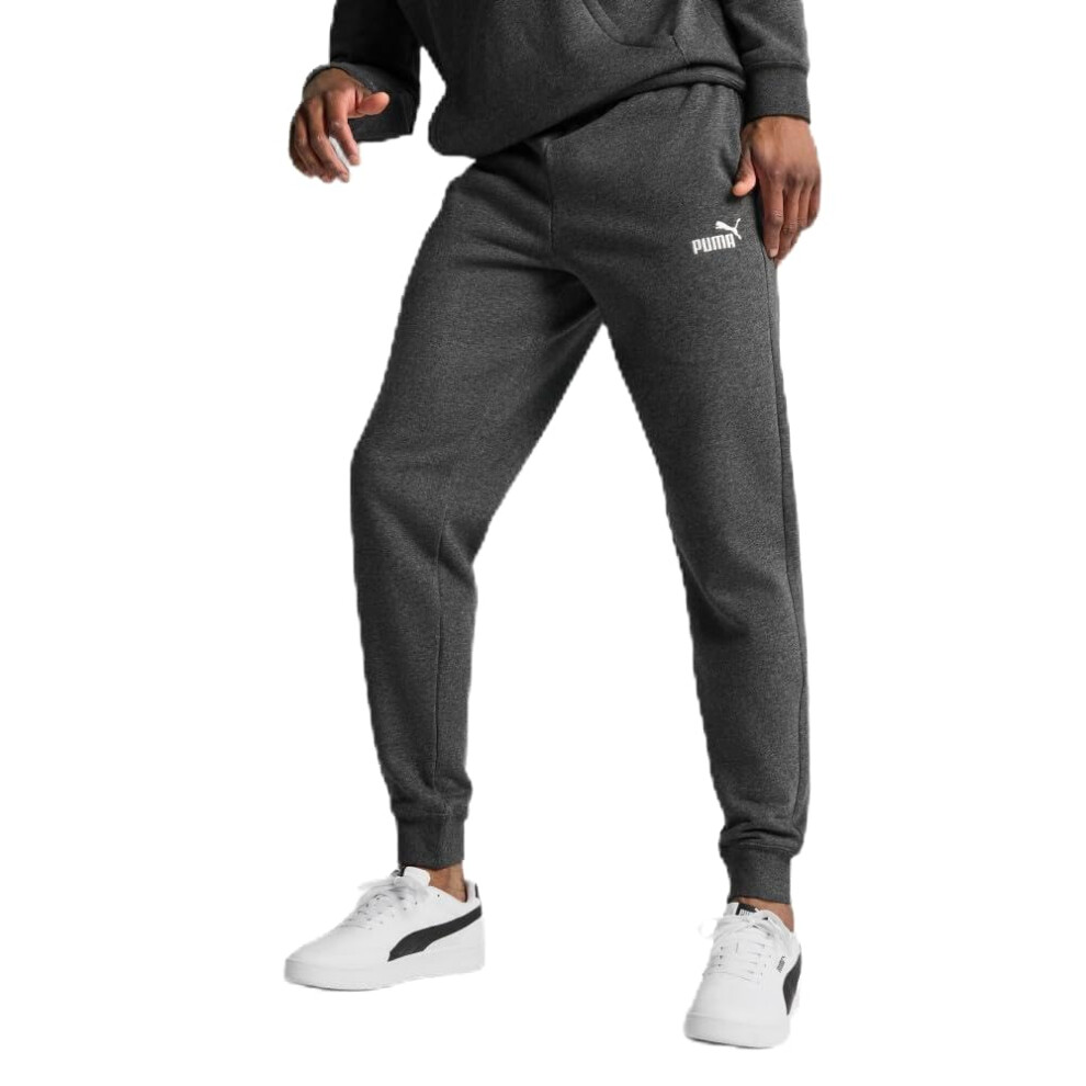 Puma Men's Essentials Fleece Sweatpants (Available In Big & Tall) Heather Closed Leg Ss25 Small Dark/Gray