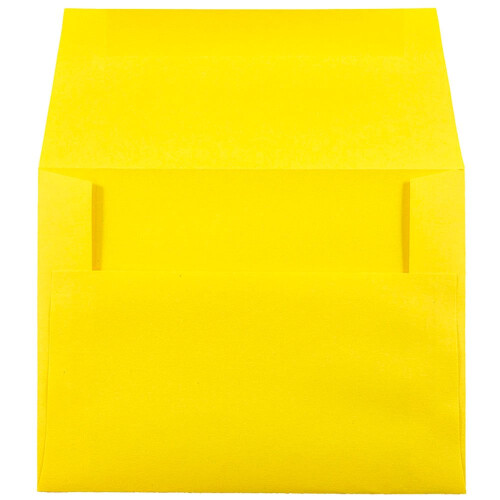 JAM PAPER A2 Colored Invitation Envelopes - 4 3/8 x 5 3/4 - Yellow Recycled - 100/Pack 1