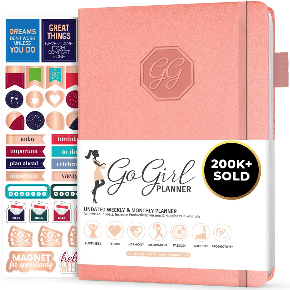 GoGirl Planner and Organizer for Women - Compact Size Weekly Planner  Goals Journal & Agenda to Improve Time Management  Productivity & Live Happier.-image-OPC-PGS96DS-NEW