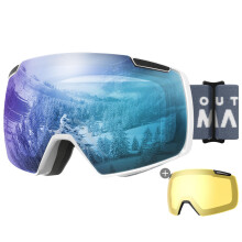 OutdoorMaster Óculos de Esqui Heron com 2 Lentes, Sem Moldura, Lente Toric Magnética, OTG