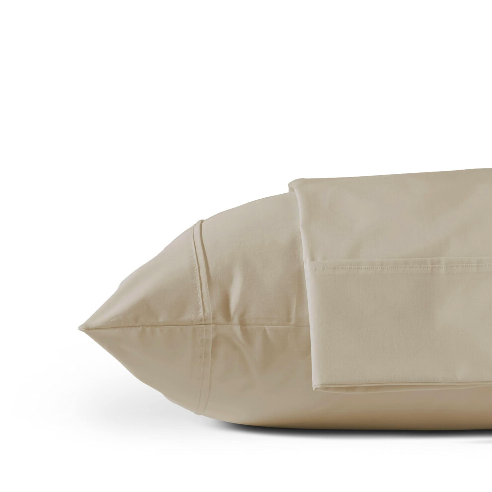Linen Home Taies d'oreiller 100 % percale de coton King Size Taupe clair 2 pi   ces de taie d'oreiller Linge de lit frais et r   sistant 20 pouces X