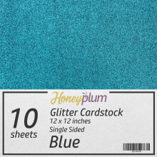 Papel Cardstock Glitter Azul - 10 Folhas de Papel Glitter Premium - 12" x 12" para Artesanato
