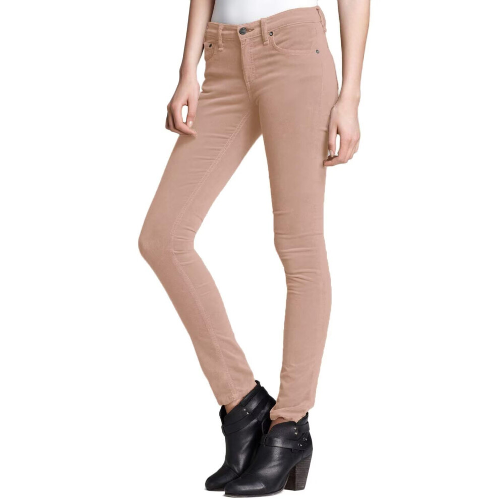 Pantalon skinny en velours c  tel   ultra confortable et extensible    5 poches pour femme Hybrid & Company P21950SK DustyRose 5