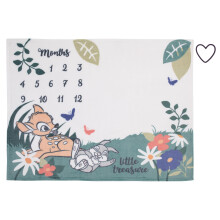Nojo Disney Bambi White and Green Little Treasure Super Soft Photo Op Milestone Baby Tæppe