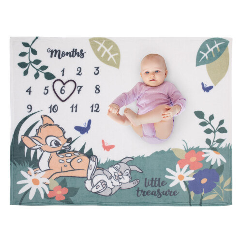 NOJO Disney Bambi Branco e Verde Cobertor Super Macio para Bebés 1
