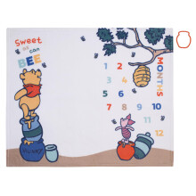 Nojo Disney Winnie the Pooh White Blue and Yellow Sweet Som kan bi Super Soft Photo Op Milestone Baby Tæppe