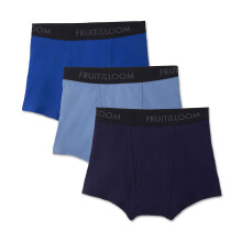 Fruit of the Loom Calzoncillos tipo bσxer transpirables para hombre, de pierna corta, malla de algodσn, paquete de 3 tallas pequeρas EE. UU.