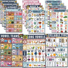 16 SOUND WILLE KLASSEMOL PHONICS SPROG ARTS CHARTS for Kids Toddler Learning Vowels Sounds Posters Phonics Posters til Classroom Digraphs and Ble