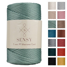 Sensy Premium 5mm 104 Yards Polyester Rope 100% Polypropylene Cord Macrame Cord 5mm Crochet Bag Cord Macrame Rope Crochet Thread Gift for Knitter (Sag