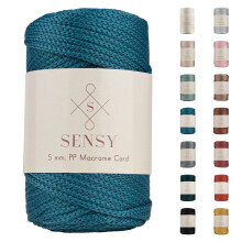 Sensy Premium 5mm 104 Yards Polyester Rope 100% Polypropylene Cord Macrame Cord 5mm Crochet Bag Cord Macrame Rope Crochet Thread Gift for Knitter (Pea