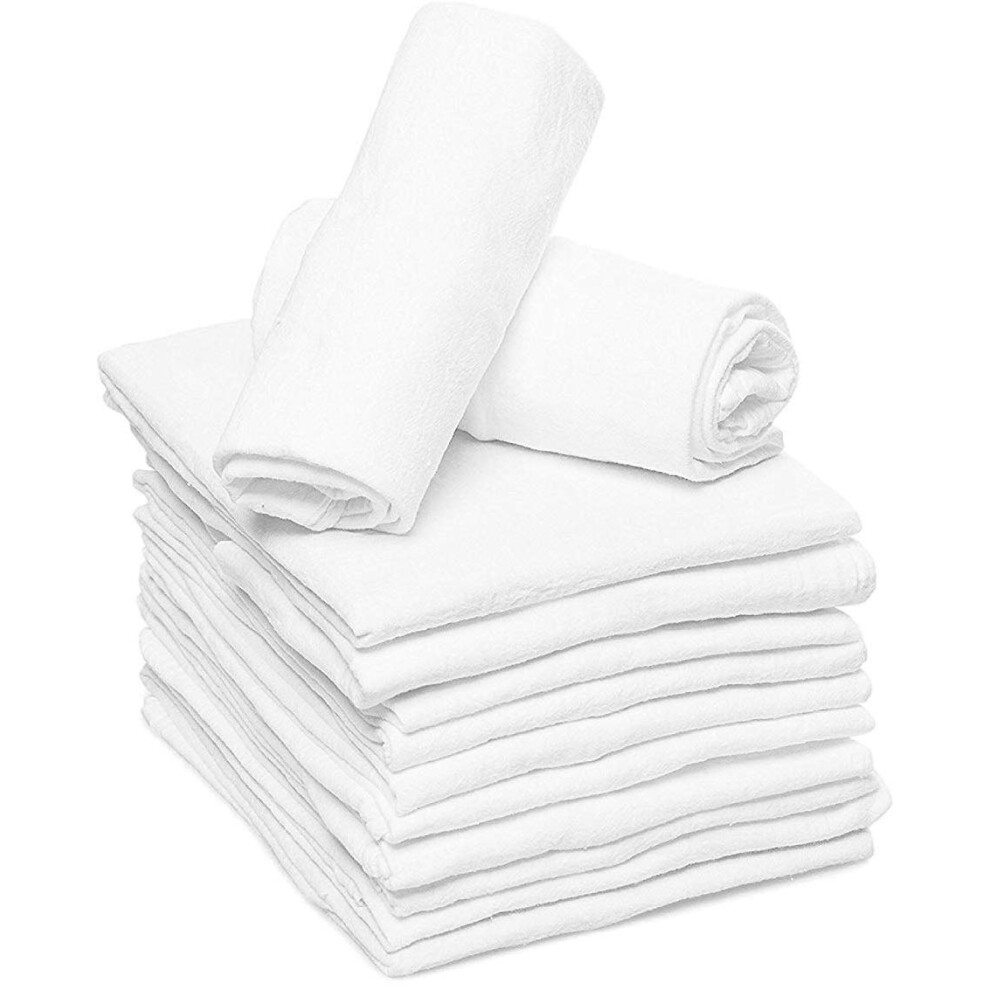 Ruvanti 10 Pack Birdseye Flat-Fold Cloth Diapers For Babies 100% Cotton Extra Large Reusable Diapers 24X24 Inches Baby Burp Cloths