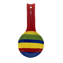 ACK Ceramic Spoon Rest (Rainbow) Cooking Spoon Holder for Kitchen Counter Utensil Rest for Spoon Ladle Spatula Kitchen D?cor