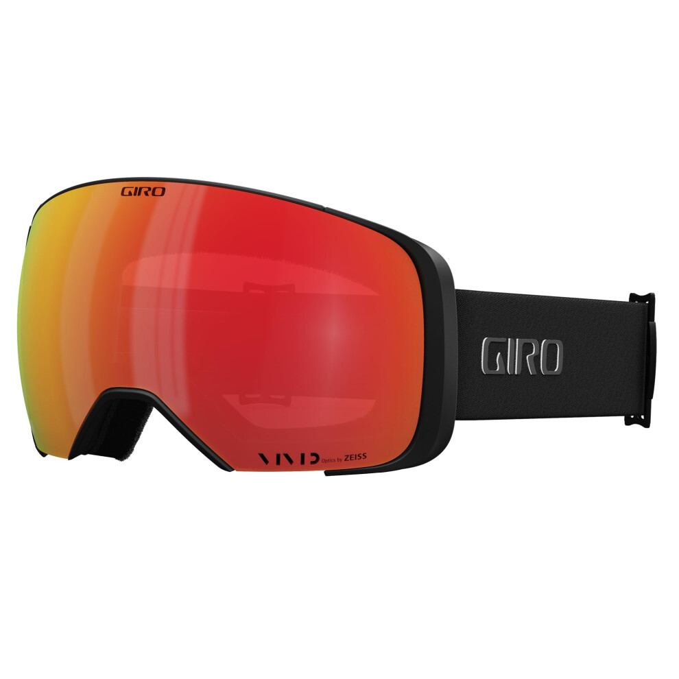 Giro Comp Ski Goggles - Snowboard Goggles For Men And Women - Indicator Strap With Vivid Ember/Vivid Infrared Lenses Black/White