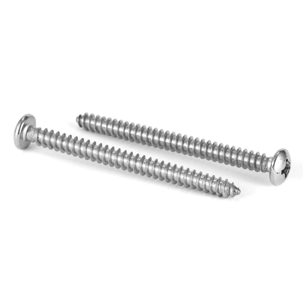 #8 x 2"""" Wood Screw 100Pcs 18-8 (304) Stainless Steel Pan Head Fast Self Tapping Drywall Screws by SG TZH-image-OPC-PGS9BPP-NEW