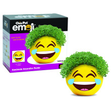 Chia Pet Emoji Tears of Joy with Seed Pack Decorative Pottery Planter Easy to Do and Fun to Grow Novelty Gift Perfect for Any Occasion