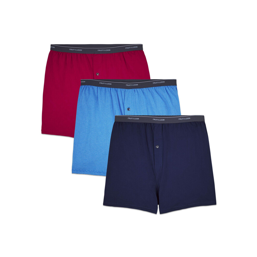Fruit of the Loom mens Big and Tall Tag-free Underwear & Undershirts Boxer Shorts  Big Man - Knit Boxer 3 Pack  XX-Large US