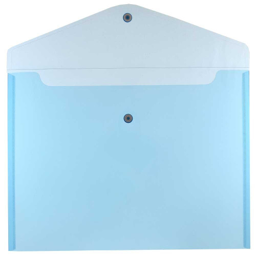 JAM PAPER Plastic Envelopes with Snap Closure - Letter Booklet - 9 3/4 x 13 - Blue - 12/Pack 1