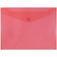 JAM PAPER Envelopes Plásticos com Fecho - Pasta Carta - 9 3/4 x 13 - Vermelho - 12/Pack