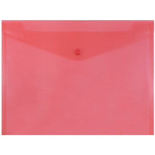 JAM PAPER Plastic Envelopes with Snap Closure - Letter Booklet - 9 3/4 x 13 - Red - 12/Pack