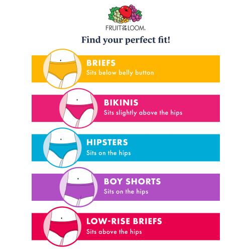 Fruit of the Loom Baumwoll-Bikini-Unterwsche fr Mdchen, Multipacks, 20er-Pack, modisch, sortiert, 12 Stck 2