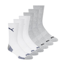 PUMA meias para homem, Pacote com 6, Branco/Cinza, 10-13 US