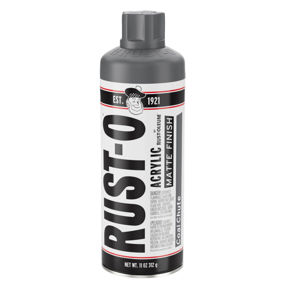 Rust-Oleum Rust-O Acrylic Artist Spray Paint  11 oz  Matte Coal Chute