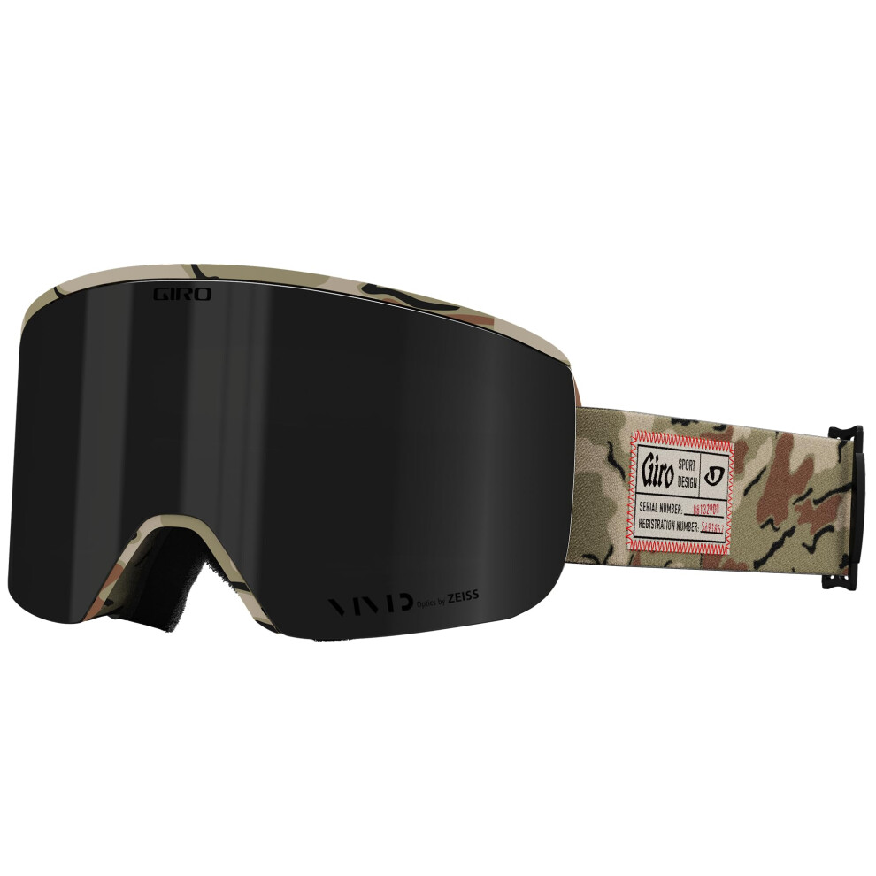 Giro Axis Ski Goggles - Snowboard Goggles For Men - Surplus Strap With Vivid Jet/Vivid Infrared Lenses Green